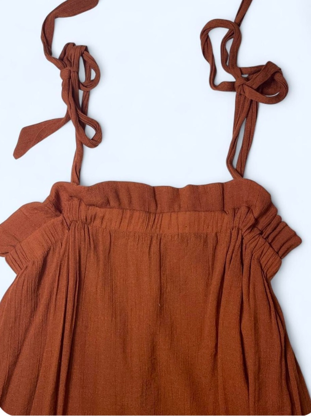 Rust Tie-Strap Summer Dress